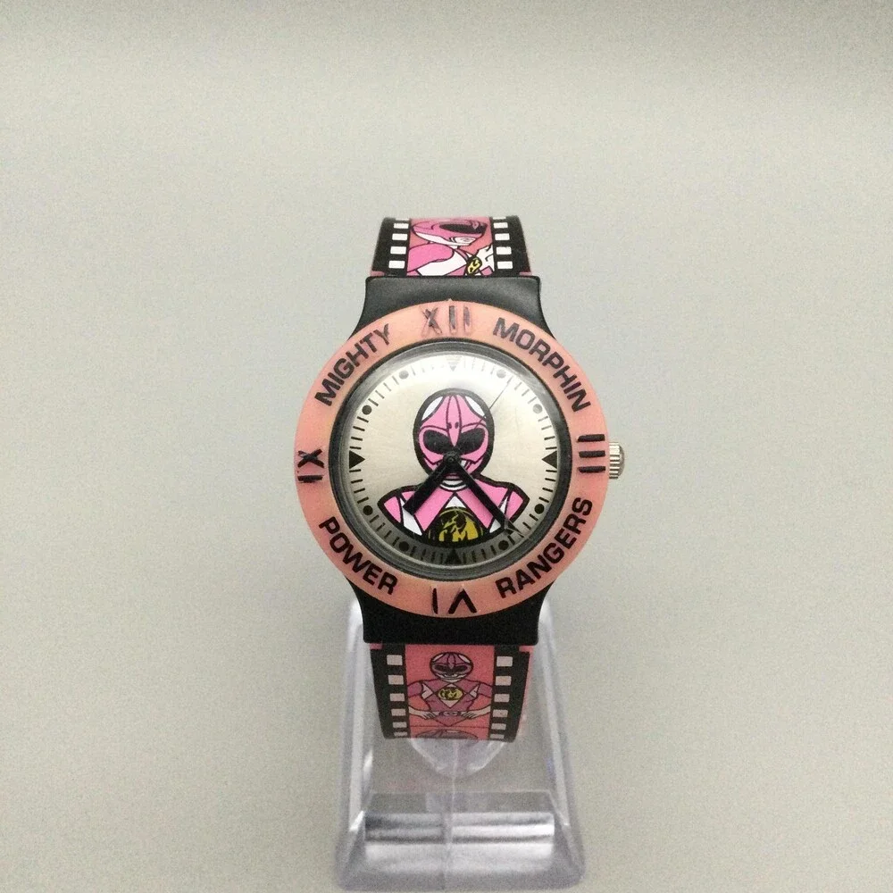 Vintage Mighty Morphin Power Rangers Girls Watch 33mm Pink Ranger 94 New Battery